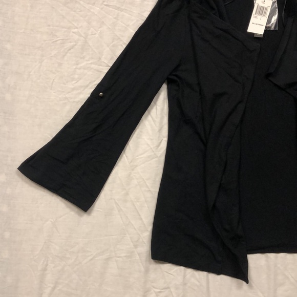 Chelsea & Theodore Roll Tab Women’s Cardigan/ Size: L/ Color: Black/ NWT - Picture 4 of 10